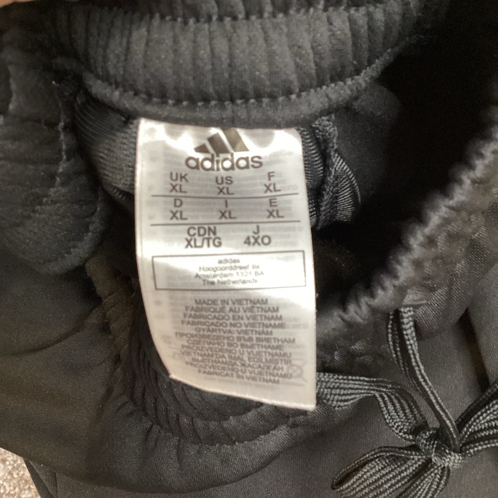 Adidas Mens Black Ankle Zip Sweatpants Joggers Sz XL - Picture 6 of 10